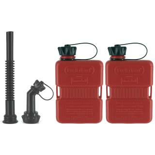 2x FuelFriend® PLUS 1,0 Liter RED + 1 Füllrohr-Set