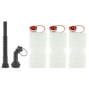 3x FuelFriend® PLUS CLEAR 1,5 liter + 1 spout-kit