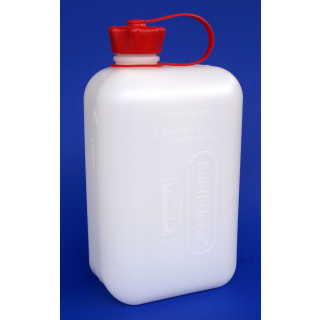 FuelFriend®-BIG CLEAR max. 2,0 Liter - Klein-Benzinkanister  Mini-Reservekanister mit UN-Zulassung + verschließbares Auslaufrohr - im  Doppelpack