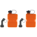 2x FuelFriend® PLUS 1,0 Liter ORANGE mit 2x Füllrohr verschließbar - Limited Edition