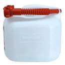 Petrol Can 5 Litres Clear. PREMIUM-Spout, UN-Certification and classic screw