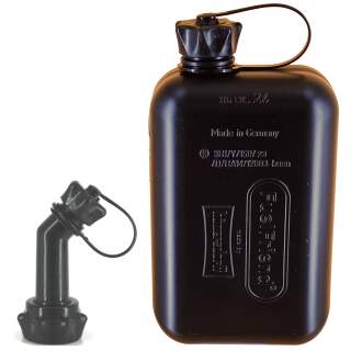 FuelFriend® BIG max. 2,0 Liter PURE BLACK - Klein-Benzinkanister Mini-Reservekanister mit UN-Zulassung und verschließbarem Ausgiesser